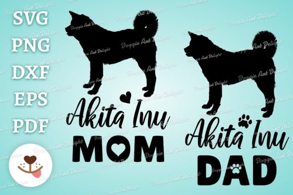 A Designer's Look at the Akita Inu Mom Dad Embroidery Design