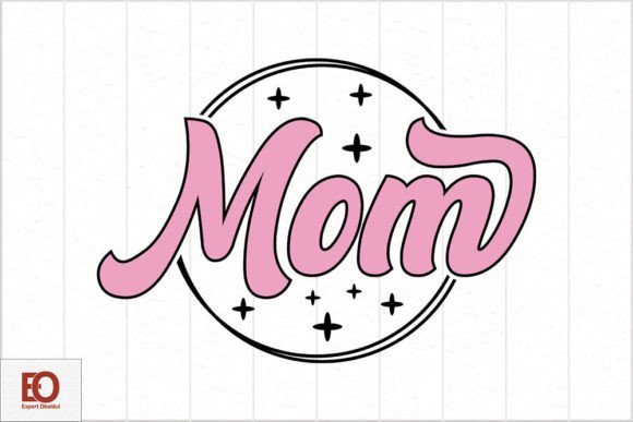 A Retro Mom's Day Design for Embroidered Gifts